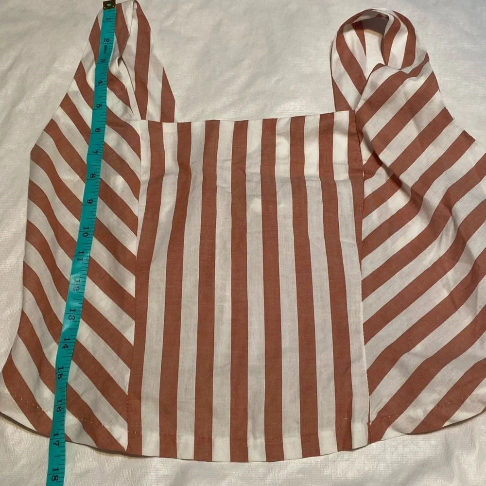 Maurices Brown and White Striped Sleeveless Top